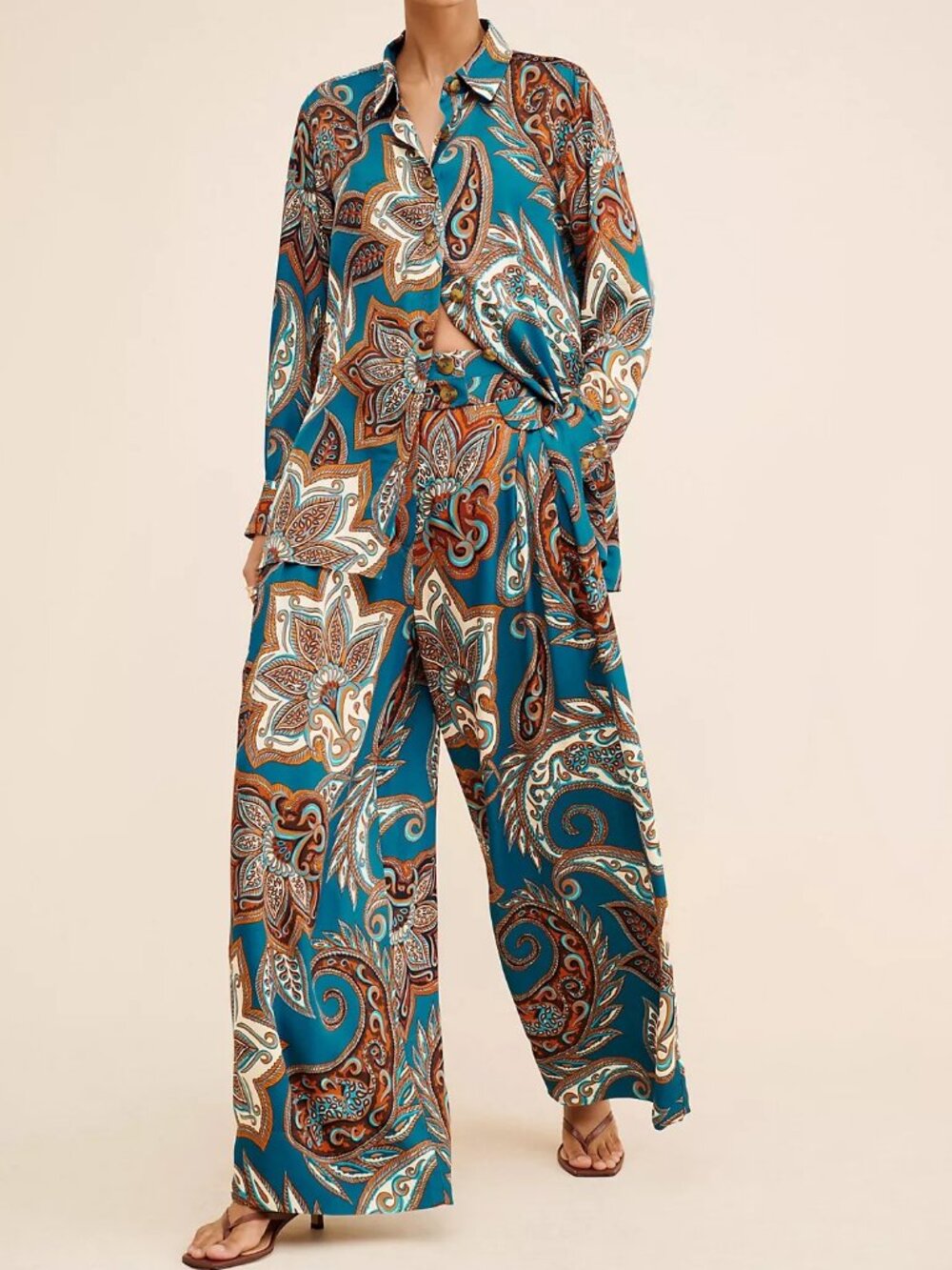 Farm Rio Leopard Paisley Pajama Set Size XS